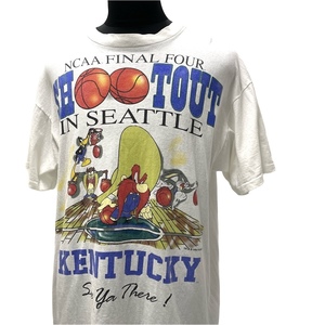 USA古着 90s LOONEY TUNES プリント Tシャツ アメリカ製 / 白 キャラクター ヨサミテサム 1994年 ヴィンテージ オールド バスケ レア