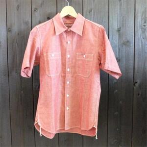 SALE 14300→10010 XSサイズ　IRON HEART　ライトオンスセルビッチシャンブレー半袖ワークシャツ　IHSH-147