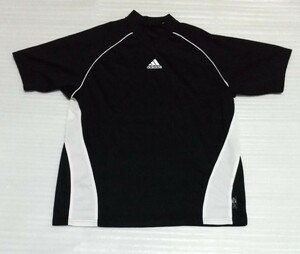 ☆adidas.com アディダス 半袖Tシャツ小さいサイズ(ジャパンXS相当)ストレッチ ティー ブラック黒ホワイト白色Vネック超軽量130g薄ロゴ刺繍