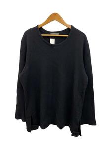 yohji yamamoto POUR HOMME◆Lamb wool Round Neck Top/3/ウール/BLK/HC-T43-173