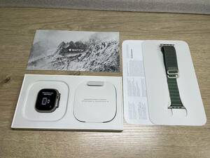 Apple Watch Ultra 49mm Titaniumu GPSモデル + Cellular MQFN3J/A GREEN Alpine アップルウォッチ ウルトラ 超美品