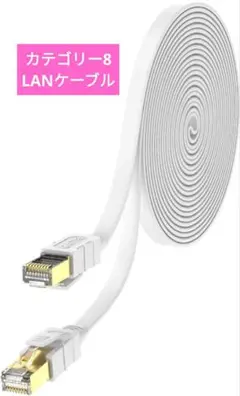 ❤️LANケーブル CAT8 高速 有線lan フラットタイプランケーブル 3m