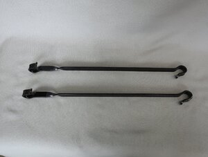 【倉庫整理品】合吊金具　吊金具　鉄製　黒塗装　1対（2本）全長約46.5cm　吊灯篭　高さ調整　K-1107