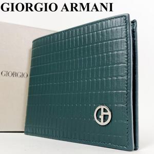 未使用品 現行●GIORGIO ARMANI ジョルジオアルマーニ●財布 クロコ型押し●レザー●メンズ