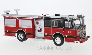 1/43 シーグレーヴ アメリカ 赤 黒 レッド ブラック RED Black 消防車 Seagrave Marauder II Fire Department IXO 梱包サイズ80