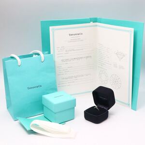 【3EX/VS1】美品!!Tiffany&Co.(ティファニー)《Pt950 天然ダイヤモンドリング》J 約3.5g 約9号 diamond ring 指輪 EC4/ED0 E100