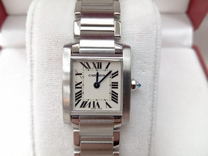 仕上済み 【Cartier】 W51008Q3／2384 タンクフランセーズSM 時計 防水検査済 電池交換済 カルティエ 腕時計 レディース 中古