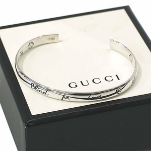 【送料無料】【本物】人気★GUCCI★グッチ★SV925★バングル★Blind for Love★シルバーアクセサリー★約17cm★お洒落