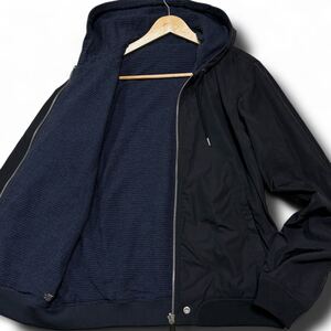 美品/ XLサイズ DIESEL ディーゼル パーカー　ナイロンジャケット ブルゾン ジップアップ 凸凹 ワッフル リバーシブル 2way ブラック 黒