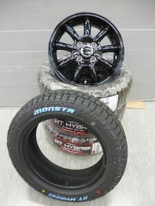 新品★セット★JP209★モンスターR/T★155/65R14★ホワイトレター★ゴツゴツタイヤ★軽トラック・軽バン・ハイゼット・エブリー★G