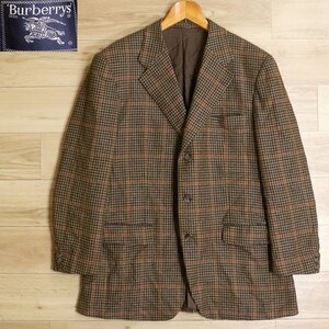 N10J/O9.20-3　90s　Burberrys　バーバリー　テーラードジャケット　ブレザー　スーツ　ガンクラブチェック　メンズ　42　ユーロ古着