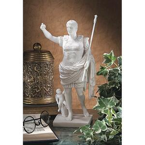 プリマポルタのアウグストゥス　シーザー 大理石像彫刻インテリア置物カエサル歴史オブジェ古代ローマ彫像古代文明イタリアローマ皇帝英雄