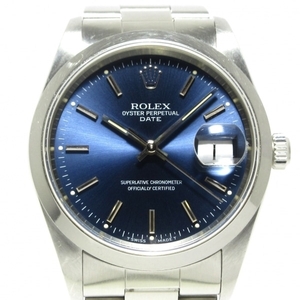 ROLEX(ロレックス) 腕時計 オイスターパーペチュアルデイト 15200 メンズ SS/12コマ ダークネイビー