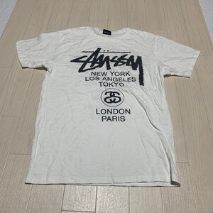 STUSSY ステューシー Tシャツ 半袖 トップス ワールドツアーTシャツ　ホワイト　サイズS