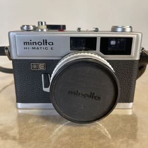 ジャンク品 minolta HI-MATIC E レンジファインダー フィルムカメラ 昭和レトロ ROKKOR-QF 1:1.7 f=40mm パーツ部品集め (mhc06-0120-1)