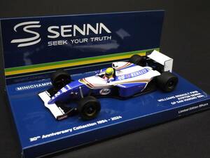 1:43 Minichamps ウィリアムズ FW16 ラストレース A.セナ #2 サンマリノGP イモラ Rothmansデカール付属 Senna 没後30年コレクション