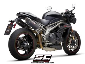 【国内在庫】SC-PROJECT SCプロジェクト オーバル ツイン スリップオンサイレンサー ユーロ4対応 TRIUMPH SPEED TRIPLE 1050 S RS 