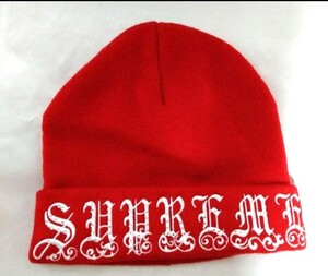 Supreme old english logo rhinestone　Beanie　　ニット帽 　ビーニー 　ニットキャップ　帽子