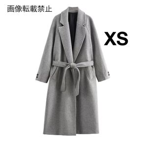 gray vintage ヴィンテージ レトロ ロングコート ガウンコート アウター XSサイズ レディース★ZARA 好きな方に★秋冬新作 新品未使用★