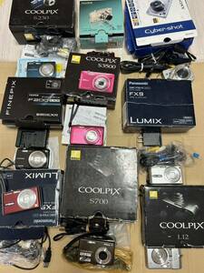 デジタルカメラ Nikon COOLPIX L12 S700 S3500 S230 fujifilm F200EXR sony panasonic 9台まとめて売る