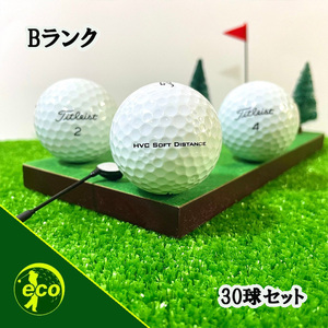 ロストボール タイトリスト 各種混合 ホワイト系 30球 Bランク 中古 ゴルフボール ロスト Titleist エコボール