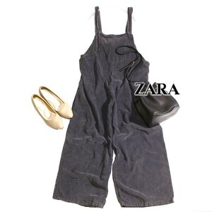 美品 ザラ ウーマン ZARA WOMAN コットン100％ 薄めコーデュロイ オーバーオール L 秋 合服 24A11