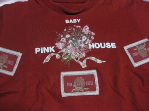 BABY PINKHOUSE　半袖Ｔシャツ　ブーケプリント　赤　110サイズ　中古品