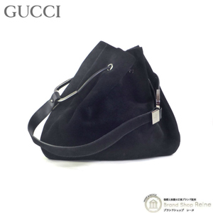 グッチ （GUCCI） スェード 肩掛け ショルダー バッグ 001・3746 ブラック（中古）