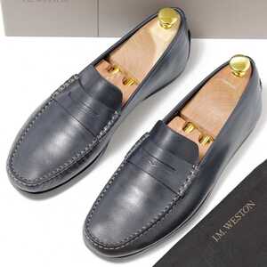 ★美品★【J.M. WESTON】#670 Brett Loafer■6D/24.5cm■コインローファー■ネイビー■ジェイエムウエストン■ドライビングシューズ