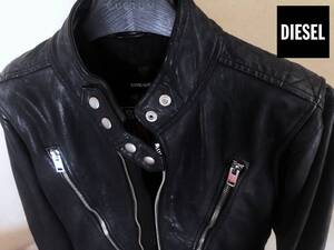 ●最高級ライン！A/W DIESEL ディーゼル シープスキン 本革 シングルライダース レザージャケット 黒 メンズ 即決 即納 55dsl y2k●854