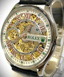 歴史を刻む免品【ロレックス/ROLEX】豪華彫金/スケルトン/1942年/手巻き /アンティーク/腕時計メンズ/OH済/動作良好/懐中時計ムーブメント