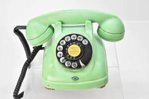 岩崎通信機 4号A自動式 電話機 わかくさ色 特仕-651号[黒電話][ダイヤル][若草][緑][グリーン][ビンテージ][当時物]H