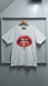 PLAYBOY × HYSTERIC GLAMOUR リップ 両面プリント Tシャツ ホワイト S 半袖 日本製