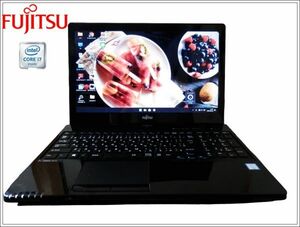 【爆速 Core i7/メモリ8GB/新品SSD】Windows11 ｖ23H2【FUJITSU LIFEBOOK AH47/U】Webカメラ/Bluetooth/USB3.0/s1686