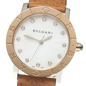 ブルガリ BVLGARI BBLP33SG ブルガリブルガリ K18YPGベゼル 12Pダイヤ 自動巻き ボーイズ 箱・保証書付き_822889