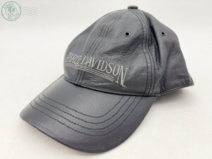 BA0602937　▲ HARLEY DAVIDSON ハーレー ダビッドソン Sサイズ 帽子 キャップ レザー 本革 刺繍 ブラック 黒 服飾小物 ファッション 中古