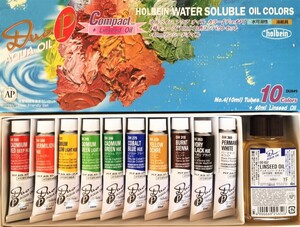 ホルベイン 油絵具 アクアオイルカラー デュオ(DUO) Pコンパクト10色セット 10ml ［+画溶液］（4号チューブ）DU949　絵具　絵の具