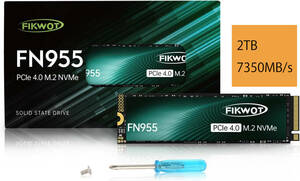 Fikwot FN955 2TB SSD M.2 2280 PCIe Gen4 x4 NVMe 1.4 内蔵SSD グラフェン冷却ステッカー 最大7350MB/s SLC キャッシュ PS5 互換_