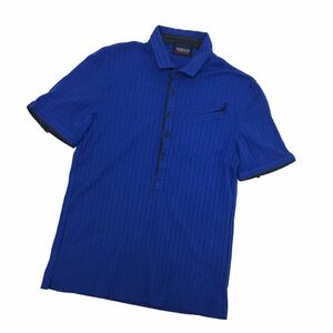 ND180-24 NICOLE CLUB FOR MEN ニコルクラブフォーメン 半袖 ポロシャツ シャツ トップス ハーフボタン ブルー系 メンズ 46