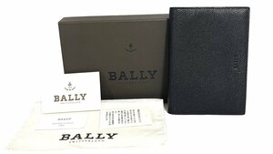 1円●未使用♪箱付き●バリー●パスポートケース●BALLYロゴ型押し ブラック 黒 レザー 本革