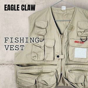 eagle claw フィッシングベスト ベージュ USA規格メンズMサイズ