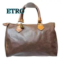 ETRO エトロ ミニボストン ハンドバッグ レザー PVC ペイズリー