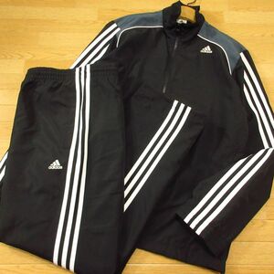 ◎美品！M 上下セット！adidas アディダス◆セットアップ ウィンドブレーカー ジャケット&パンツ◆メンズ 黒◆BA0683