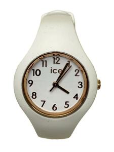 ice watch◆アイスウォッチ/クォーツ腕時計/アナログ/ラバー/ホワイト/015343