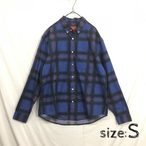 KZ6104★Supreme : 21ss Spray Tartan Shirt★S★ブルー系 シュプリーム スプレーターターンチェックシャツ