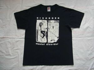 ☆ 00s ビンテージ Disorder ディスオーダー 『Mental Disorder』 Tシャツ sizeL 黒 ☆USA古着 ハードコア パンク Chaos UK Discharge 90s