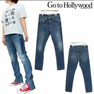 美品HOBO STORE ×gotohollywood 裾スリット　デニムパンツ　150 デニム&ダンガリー