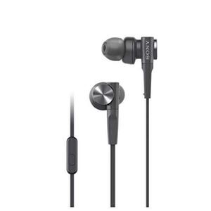 ソニー イヤホン 重低音モデル MDR-XB55AP : カナル型 リモコン・マイク付き ブラック MDR-XB55AP