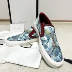 ほぼ未使用　GUCCI グッチ　スリッポンスニーカー　GG柄　フローラル　花柄