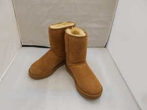 【UGG】アグオーストラリア　レディース　ボアショートブーツ　ブラウン　スウェード　23cm　SY02-D9R